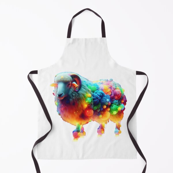 Artikelvorschau, Regenbogen-Schaf-Kunst – Leuchtend bunte Wolle, Fantasy-Tier-Design entworfen und verkauft von GloriousArtSKD.