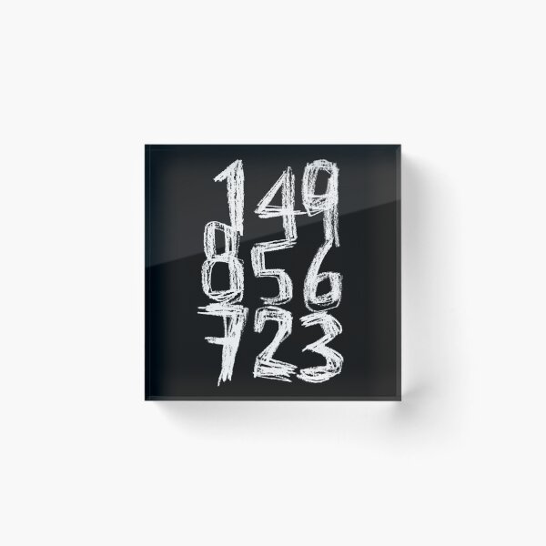 Item preview, Random White Numbers Numberblock designed and sold by badlydrawnbabe.