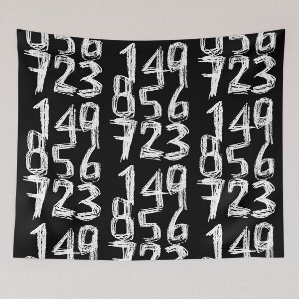Item preview, Random White Numbers Numberblock designed and sold by badlydrawnbabe.