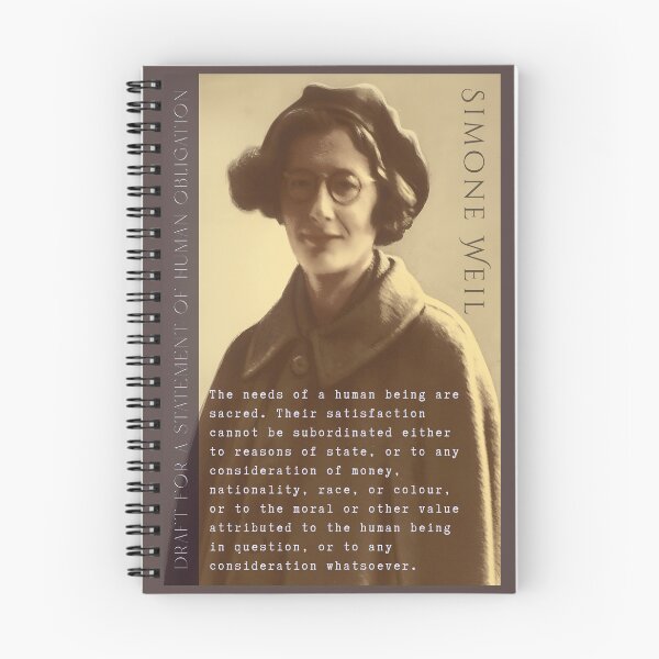 Item preview, Simone Weil quote: The needs of a human being are sacred. Their satisfaction cannot be subordinated either to reasons of state, designed and sold by artbleed.
