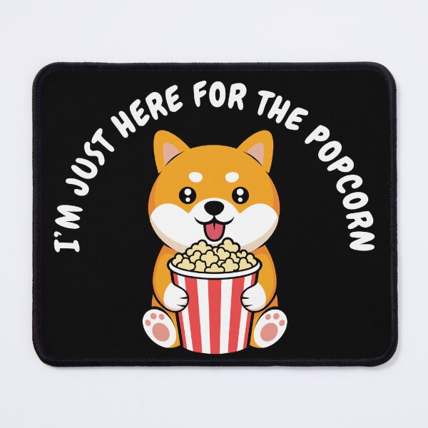 Item preview, Just Here For The Popcorn Cute Dog Sarcasm designed and sold by BitBlissTees.