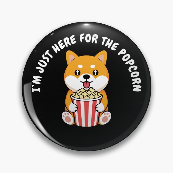 Item preview, Just Here For The Popcorn Cute Dog Sarcasm designed and sold by BitBlissTees.