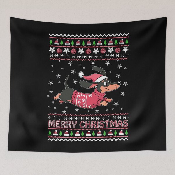 Item preview, Merry Christmas Sweater Wiener Dog designed and sold by jillianhanna.