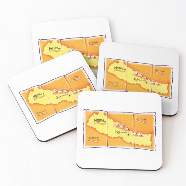 Item preview, Watercolour illustration of map of Nepal designed and sold by Dani Vittz.