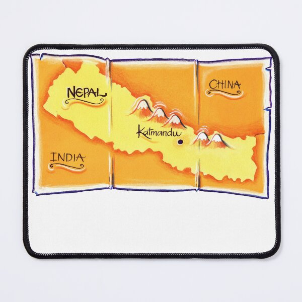 Item preview, Watercolour illustration of map of Nepal designed and sold by Dani Vittz.