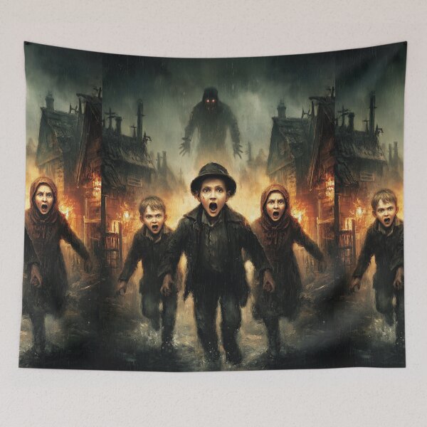 Item preview, Fleeing the burning streets and the lone phantom. designed and sold by Piotrek0001.