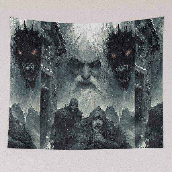 Item preview, The winter spirits watch the desperate hooded men. designed and sold by Piotrek0001.