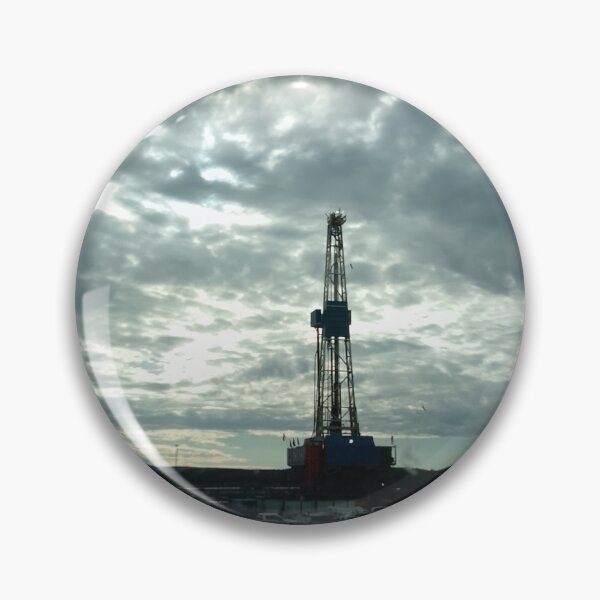 Item preview, Oilfield Rig at Dusk – Strength Beneath the Clouds designed and sold by FreedomGarage.