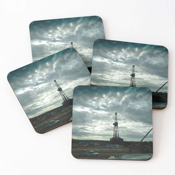 Item preview, Oilfield Rig at Dusk – Strength Beneath the Clouds designed and sold by FreedomGarage.