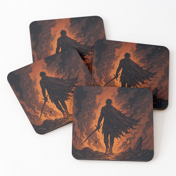 Item preview, Brave warrior walking through blazing fire designed and sold by AQMStylized.