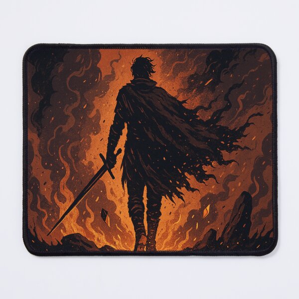 Item preview, Brave warrior walking through blazing fire designed and sold by AQMStylized.