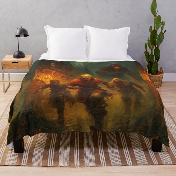 Item preview, The last villagers flee the ember-eyed monster's rage. designed and sold by Piotrek0001.