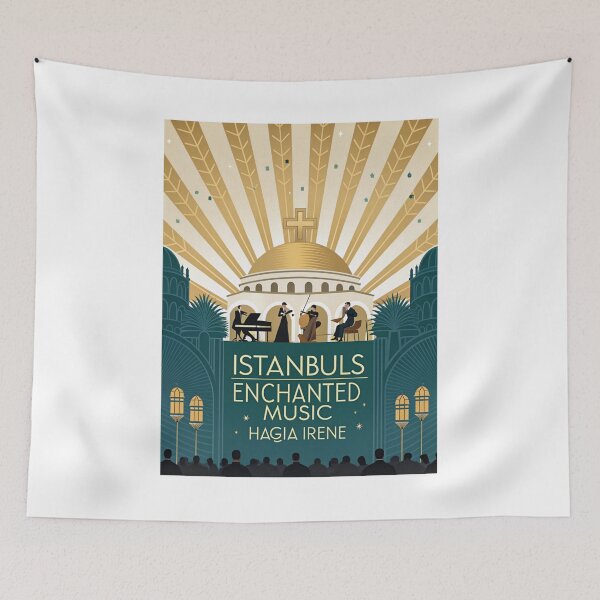 Item preview, Istanbuls Enchanted Music at Hagia Irene - Vintage Art Deco Concert Poster   designed and sold by asliberry.