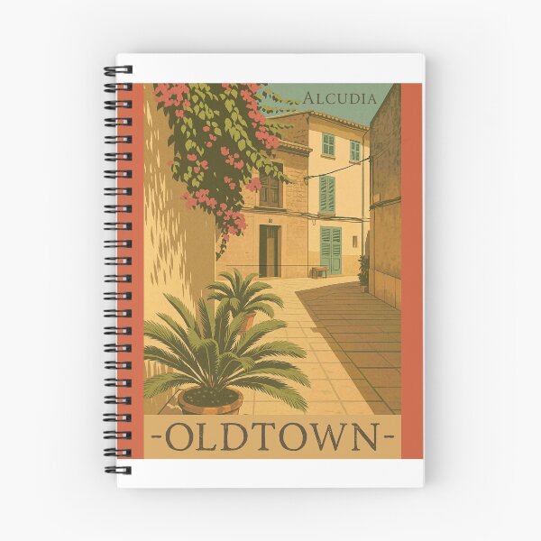 Item preview,  Mallorca Alcudia Oldtown – Vintage Travel Poster | Retro illustration designed and sold by Brinax.