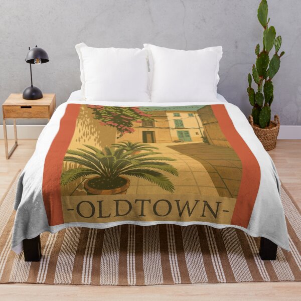 Item preview, Mallorca Alcudia Oldtown – Vintage Travel Poster | Retro illustration designed and sold by Brinax.