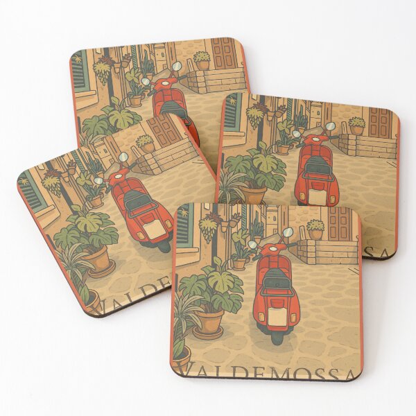 Item preview, Mallroca Valldemossa Vespa – Muted Vintage Illustration in Mediterranean Style designed and sold by Brinax.