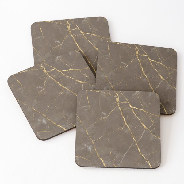 Item preview, Elegant Mocha Brown Marble Stone Texture with Gold Veins designed and sold by patterncrow.