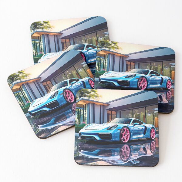 Item preview, Mid-Engine Sports Car Parked Beside Modern Villa designed and sold by RevUpDesign.