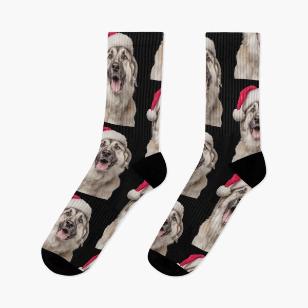 Item preview, Anatolian Shepherd dog with Christmas Hat – Festive Anatolian Shepherd dog Xmas Design designed and sold by LazyOwlStore.