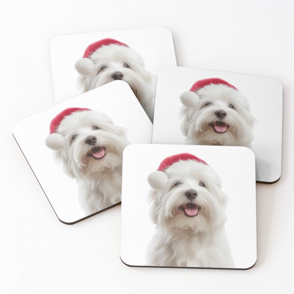Item preview, Coton de Tulear with Christmas Hat – Festive Coton de Tulear Xmas Design designed and sold by LazyOwlStore.