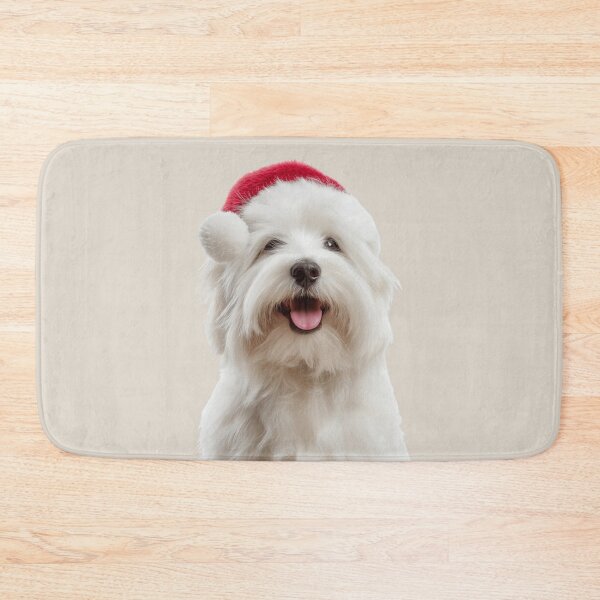 Item preview, Coton de Tulear with Christmas Hat – Festive Coton de Tulear Xmas Design designed and sold by LazyOwlStore.
