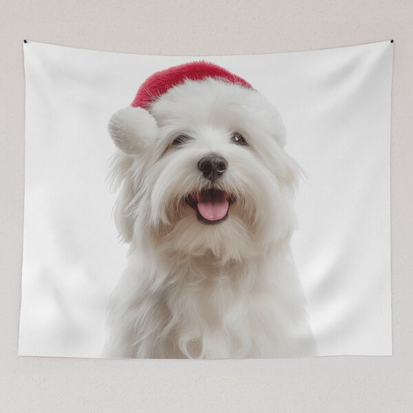 Item preview, Coton de Tulear with Christmas Hat – Festive Coton de Tulear Xmas Design designed and sold by LazyOwlStore.