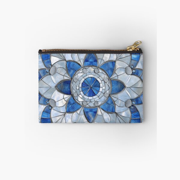 Item preview, Stained Glass Nacre Blue Inspired Mosaic Mandala Pattern designed and sold by GrinGalore.