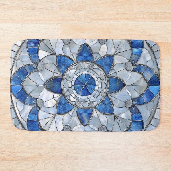 Item preview, Stained Glass Nacre Blue Inspired Mosaic Mandala Pattern designed and sold by GrinGalore.