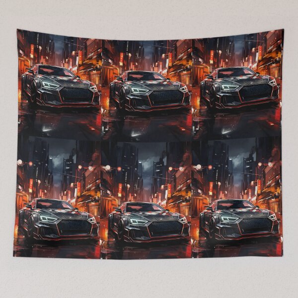 Item preview, Sports Car Displayed Amid Urban Reflections And Lights designed and sold by RevUpDesign.