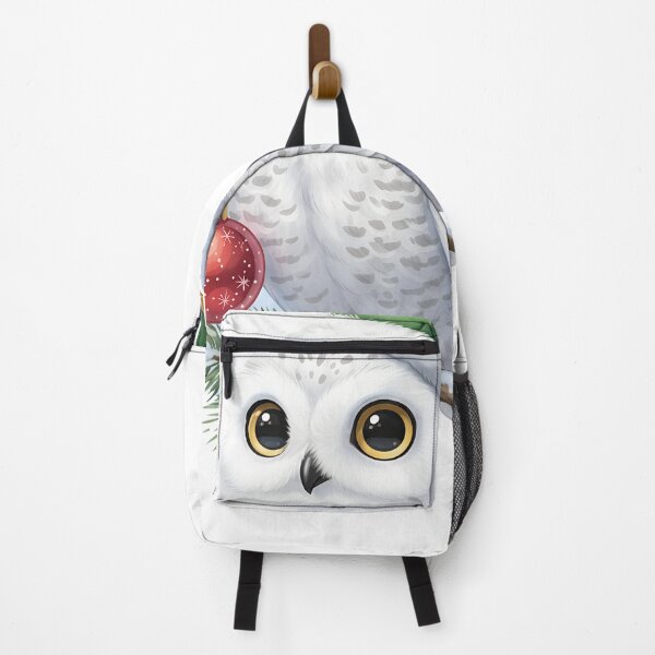 Item preview, Snow Owl in Elf Hat - Sparkling Christmas Ornament Digital Art designed and sold by DamianRoy88.