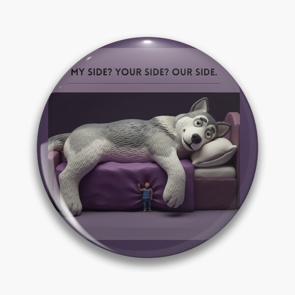 Item preview, Our Side of the Bed Claymation Tee (Malamute, Husky Boss) designed and sold by April-Friends.