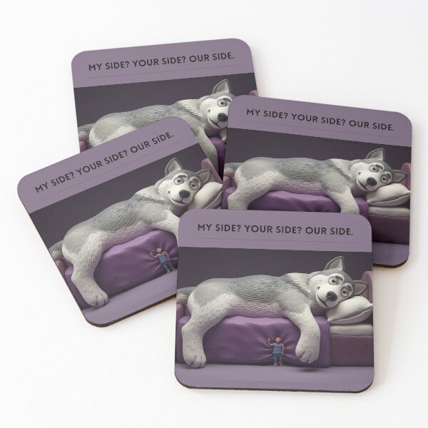 Item preview, Our Side of the Bed Claymation Tee (Malamute, Husky Boss) designed and sold by April-Friends.