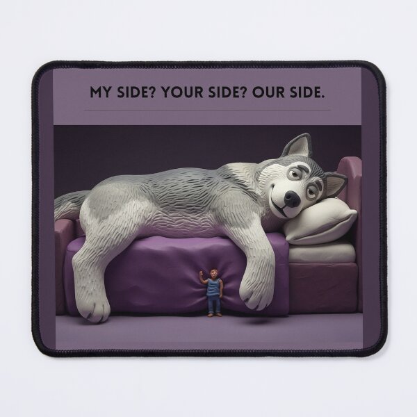 Item preview, Our Side of the Bed Claymation Tee (Malamute, Husky Boss) designed and sold by April-Friends.