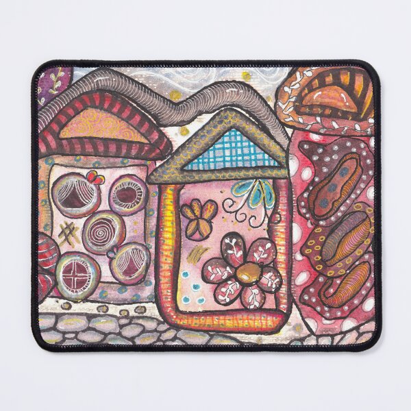 Item preview, Whimsical Village | Colorful Zentangle Art Print designed and sold by ColorWander.