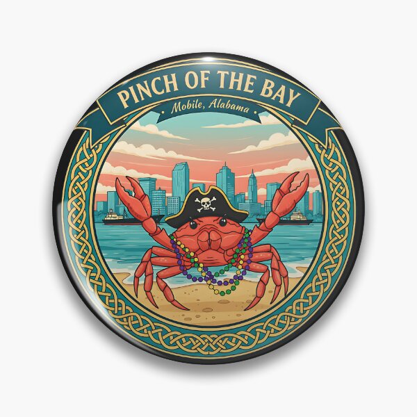 Item preview, Pinch of the Bay Pirate Crab Mobile Alabama Souvenir designed and sold by PostersMode.