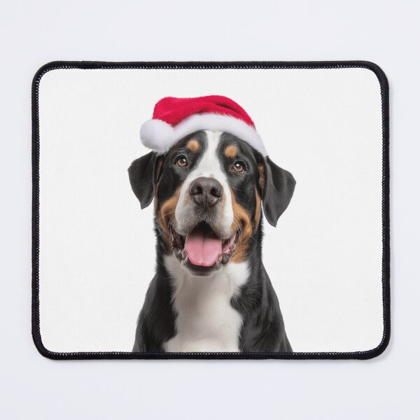 Item preview, Greater Swiss Mountain dog with Christmas Hat – Festive Swissy dog Xmas Design designed and sold by LazyOwlStore.