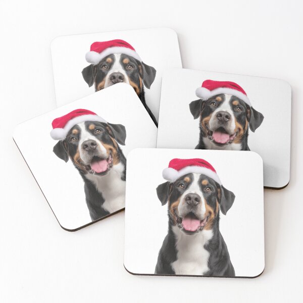 Item preview, Greater Swiss Mountain dog with Christmas Hat – Festive Swissy dog Xmas Design designed and sold by LazyOwlStore.