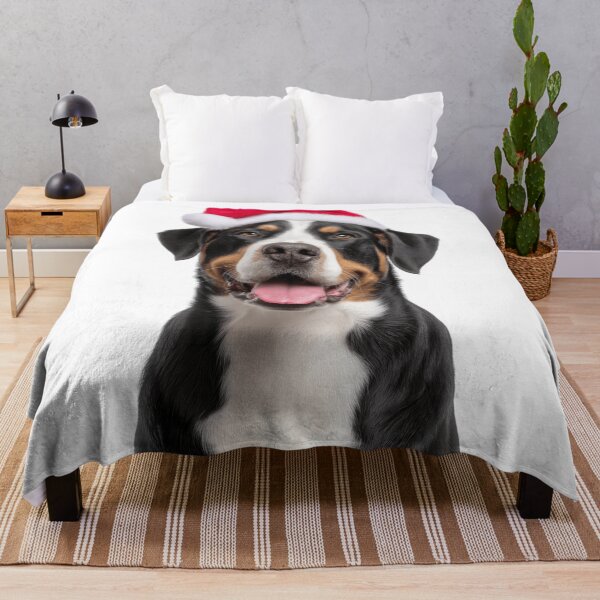 Item preview, Greater Swiss Mountain dog with Christmas Hat – Festive Swissy dog Xmas Design designed and sold by LazyOwlStore.