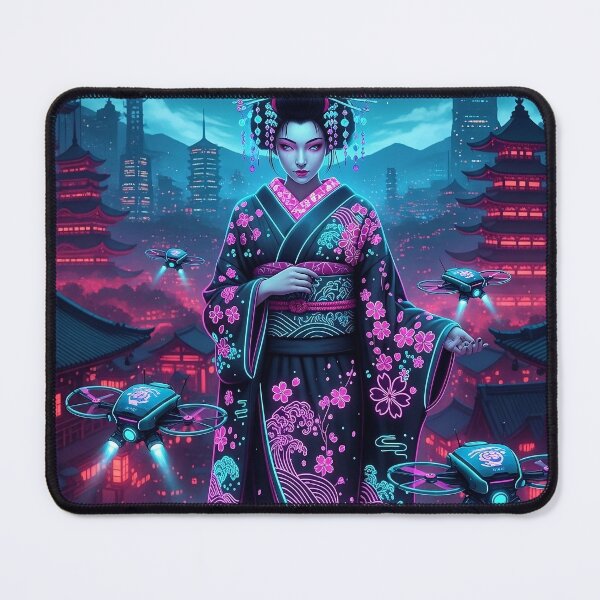 Item preview, Cyber Geisha: Neon Tokyo Drone Sentinel designed and sold by JapanNeoArt.