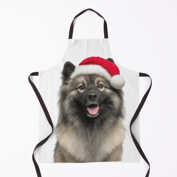 Item preview, Keeshond dog with Christmas Hat – Festive Wolfspitz dog Xmas Design designed and sold by LazyOwlStore.