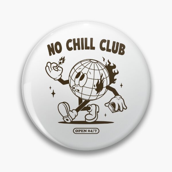 Item preview, No Chill Club – Retro Globe Mascot on Fire Design designed and sold by 3amclub.