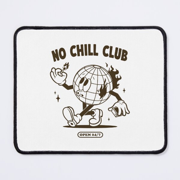 Item preview, No Chill Club – Retro Globe Mascot on Fire Design designed and sold by 3amclub.