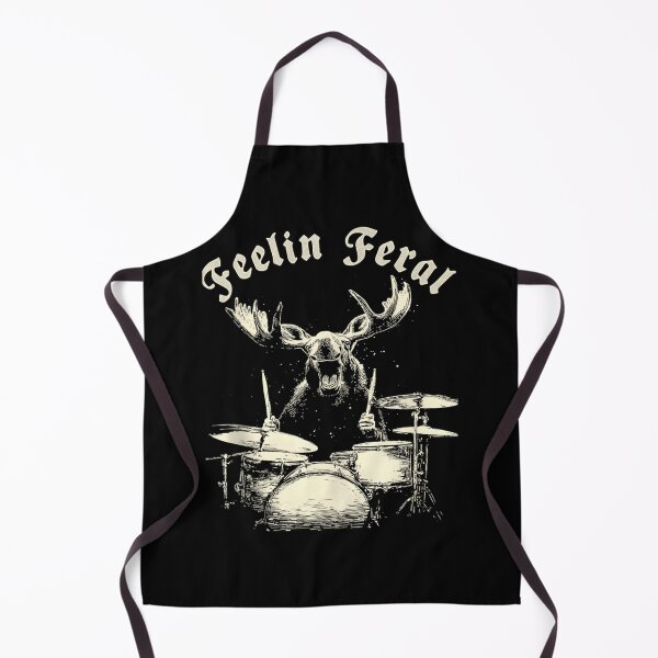 Artikelvorschau, Feelin Feral für Vintage Cute Elch, der Schlagzeug spielt Lustige Musik Tier Schlagzeuger entworfen und verkauft von EganPace.