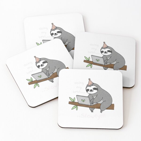 Item preview, Cute sloth working on laptop designed and sold by bindusingla.