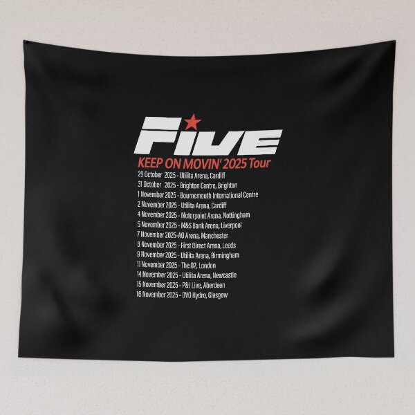 Item preview, Keep on Movin 2025 Tour Tshirt, Five Boy Concert T shirt, Everybody Get up Five Boy Keep on Movin Concert v2 designed and sold by JaquelinDach.