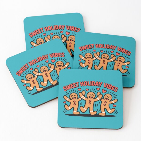 Item preview, Dancing Gingerbread Trio with Red Hearts on Teal designed and sold by SplashTastic.