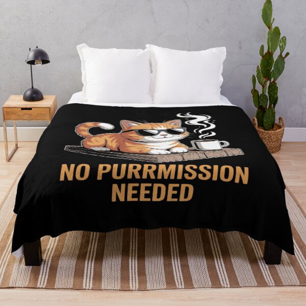 Item preview, No Purrmission Needed Funny Sarcastic Cat Lover Pun designed and sold by JonBarnes22.