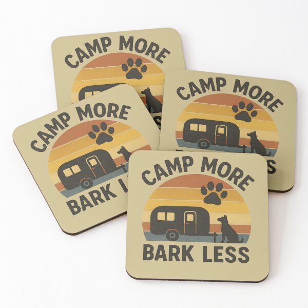 Item preview, Camp More Bark Less Retro Dog Camping designed and sold by MarCinu Art.