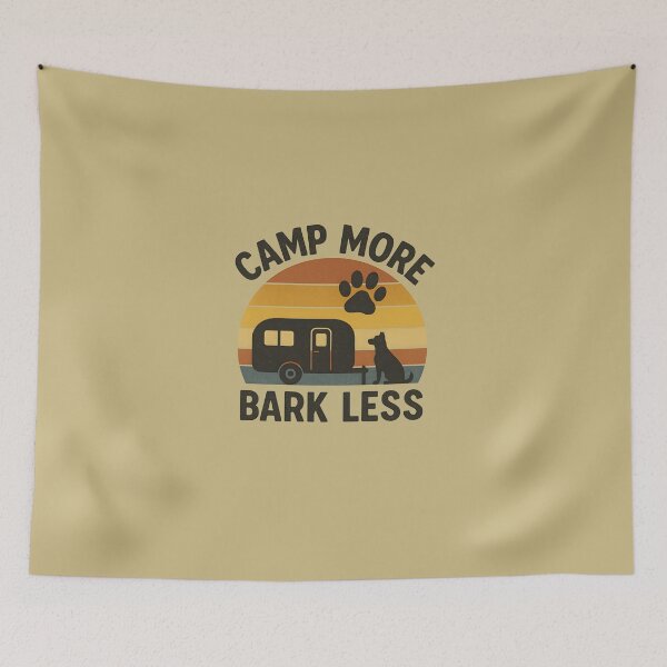 Item preview, Camp More Bark Less Retro Dog Camping designed and sold by MarCinu Art.