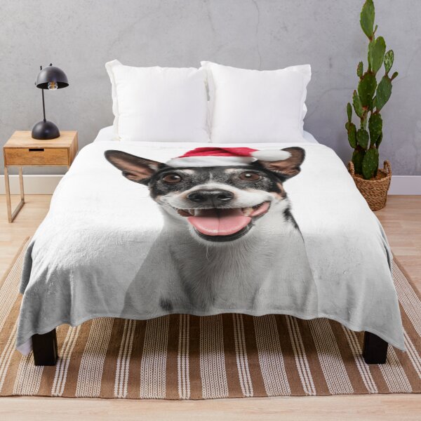 Item preview, Rat Terrier dog with Christmas Hat – Festive American Rat Terrier dog Xmas Design designed and sold by LazyOwlStore.